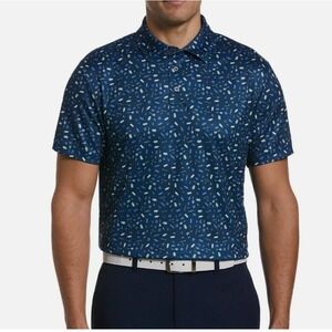NWT PGA TOUR Men XXLarge Golf Polo Shirt Athletic Fit Airflux Poseidon BBQ Print
